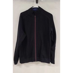Tommy Bahama Reversible Black & Navy Full Zip Sweatshirt Sweater Mens Sz M EUC